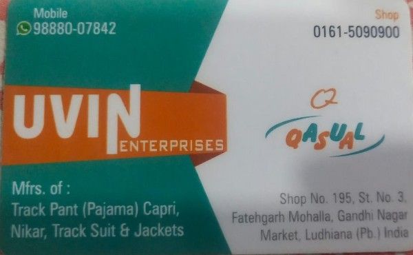 Uvin Enterprises  Wholesale manufacturer in Gandhinagar, Ludhiana