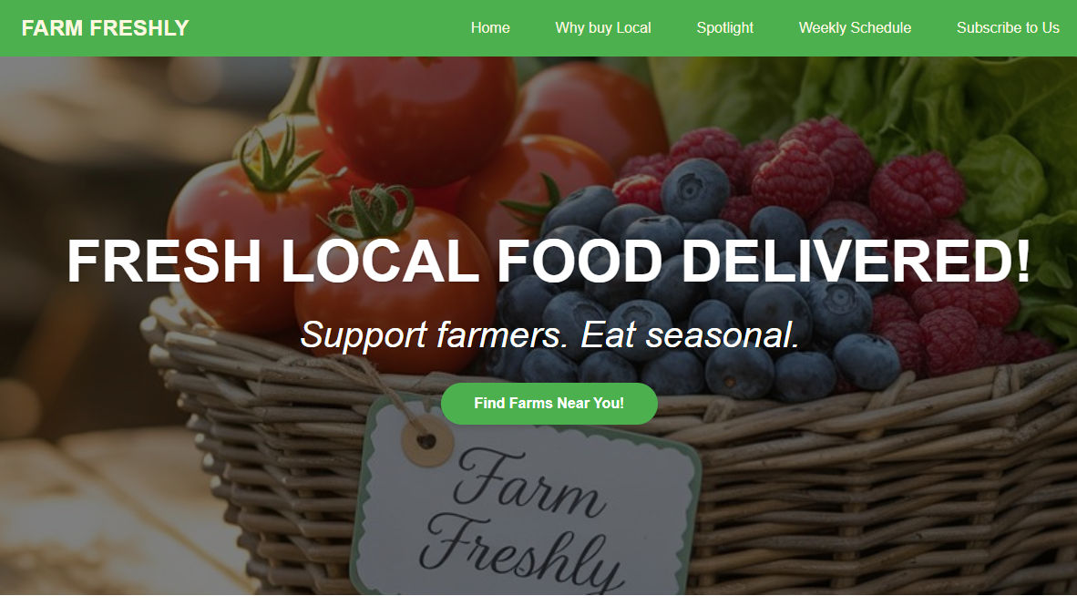 Farm Freshly Project Screenshot