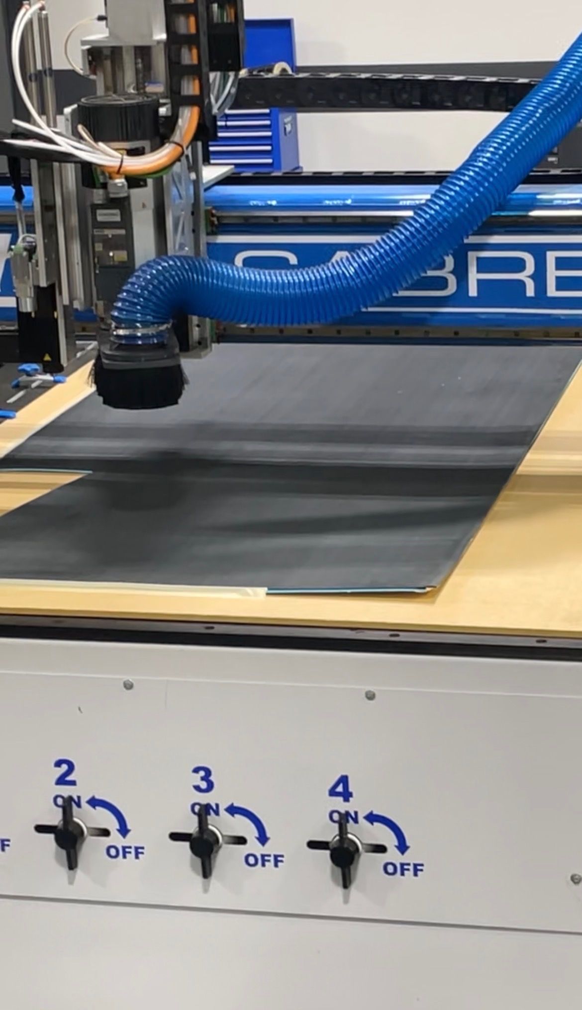 Sabre CNC router precision-cutting marine decking material