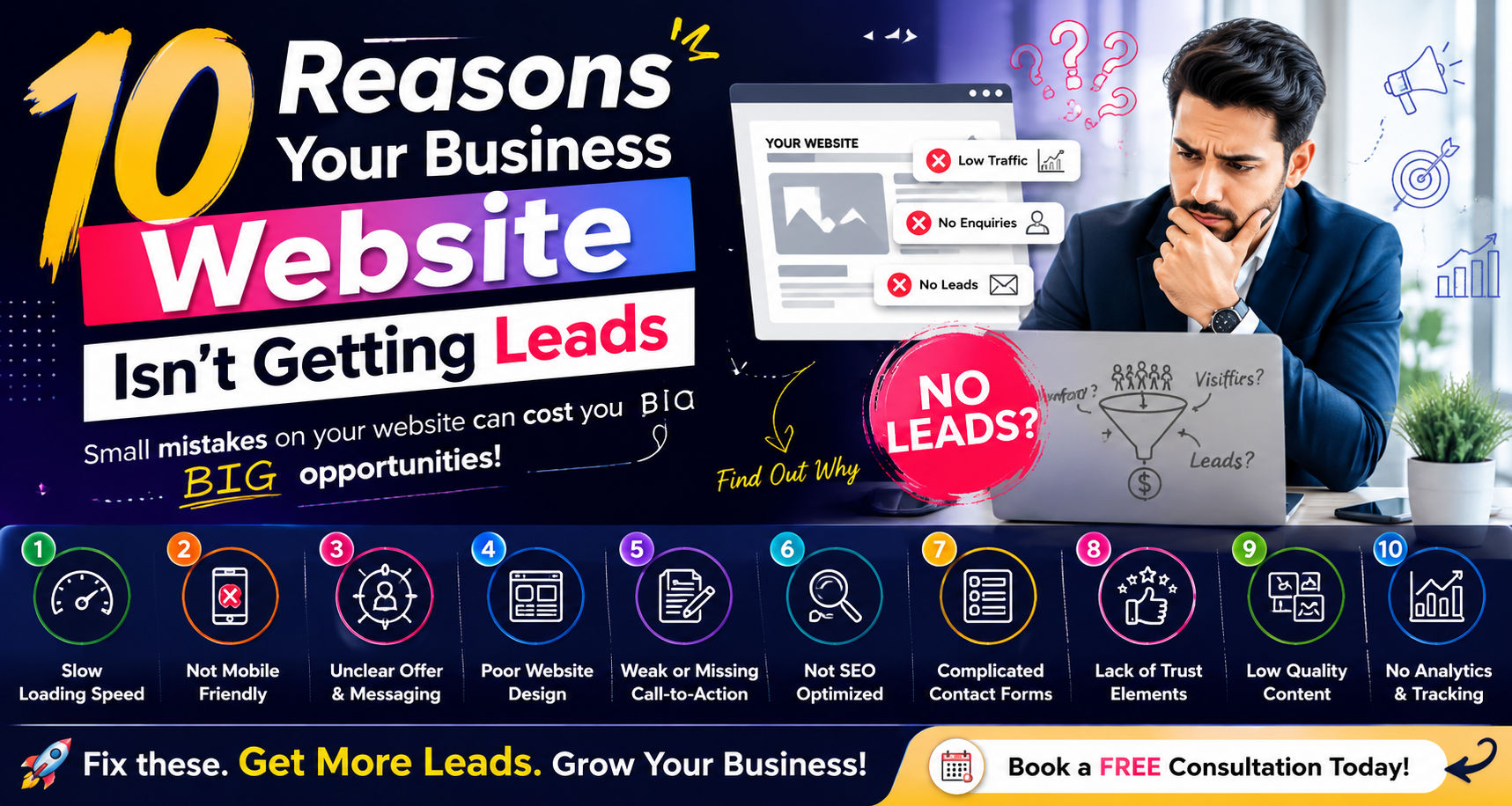 Cover image for 10 Reasons Your Business Website Isn't Getting Leads