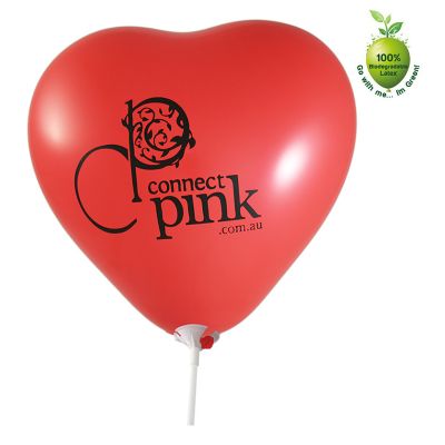 30HEARTS 30cm Heart Shaped Promotional Balloons With Stick And Cup