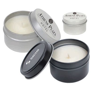 H107 Vanilla Scented Soy Based Custom Candles In Tin