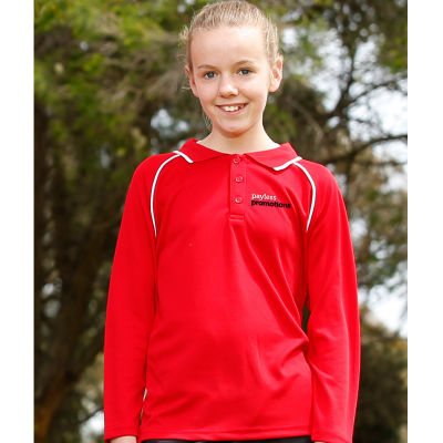 PS43K Kids Champion CoolDry Long Sleeve Uniform Polos