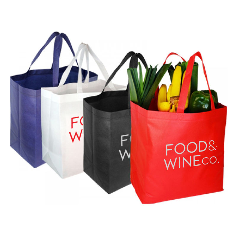 B04B Large Supermarket Tote Bags With Baseboard - (34cm X 36cm X 20cm)