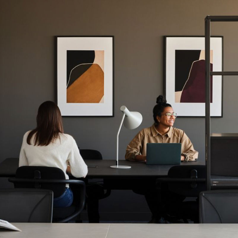 two ladies coworking- on Tally Workspace