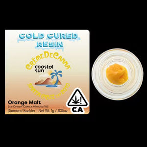 Orange Malt Diamond Badder by creme de canna concentrate at ShowGrow Long Beach Dispensary | Cannabis, Vapes, Edibles & Pickup