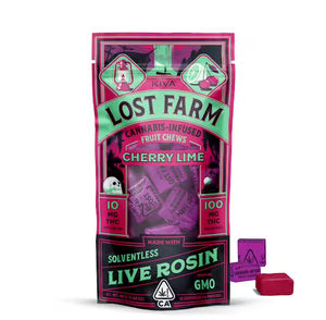 Cherry Lime Indica Rosin Chews by lost farm edible at ShowGrow Long Beach Dispensary | Cannabis, Vapes, Edibles & Pickup