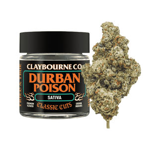 Durban Poison by claybourne co. flower at ShowGrow Long Beach Dispensary | Cannabis, Vapes, Edibles & Pickup