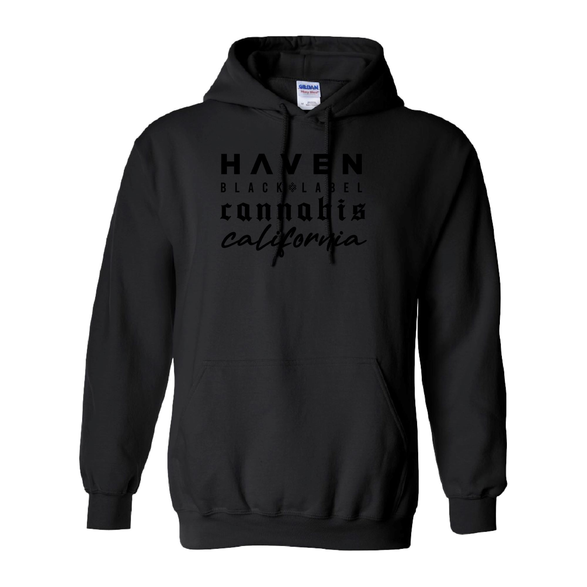 Black on Black Hoodie by haven merch at Haven