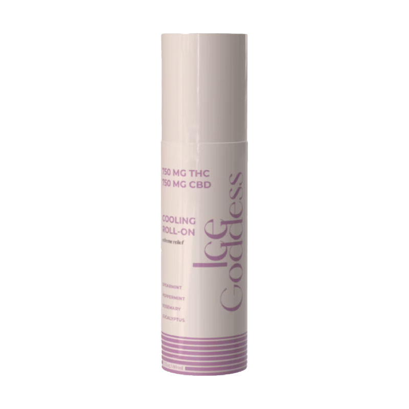 Ice Goddess Cooling Roll On 1:1 THC:CBD 750mg by high gorgeous topical at Haven