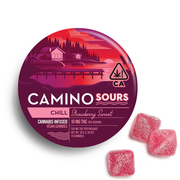 Strawberry Sunset Sours by camino gummies edible at Haven