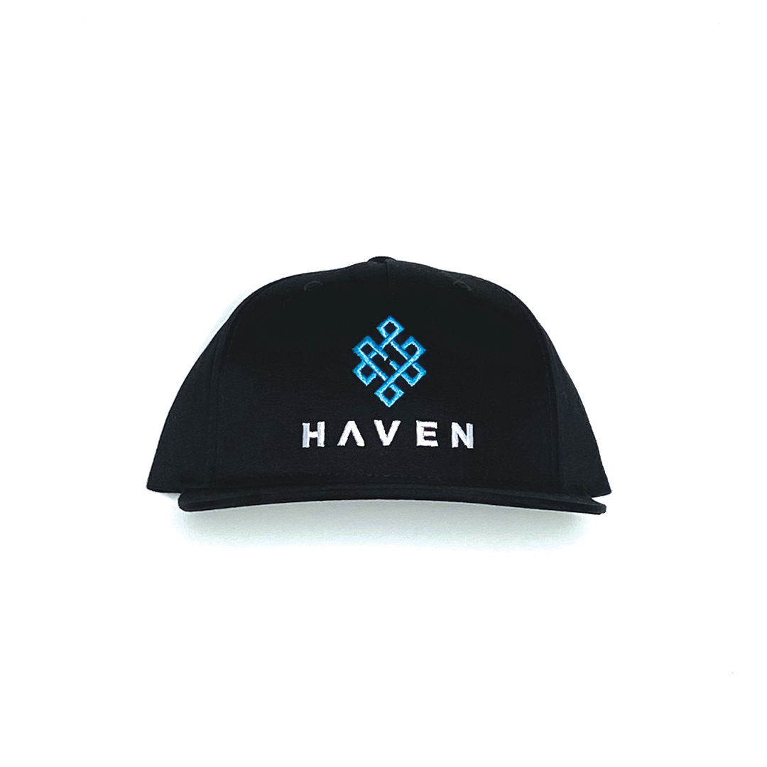 Black Teal Embriodered hat by haven merch at Haven