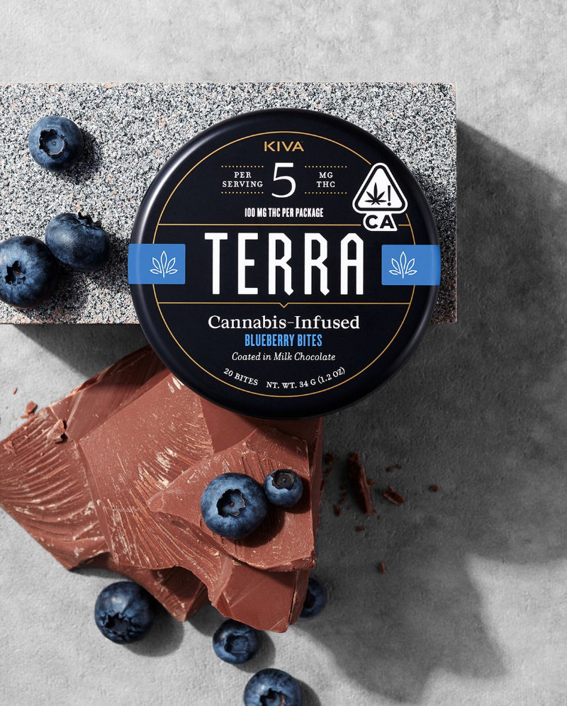 Terra Blueberry Milk Chocolate Bites by kiva edible at Haven