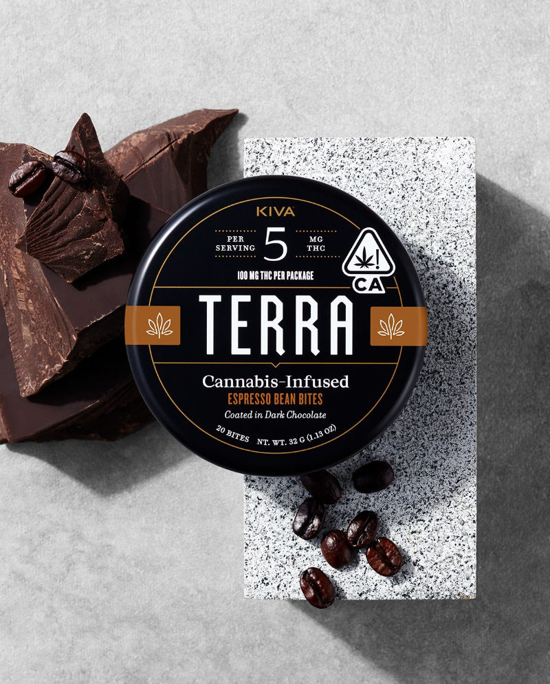 Terra Dark Chocolate Espresso Beans Bites by kiva edible at Haven