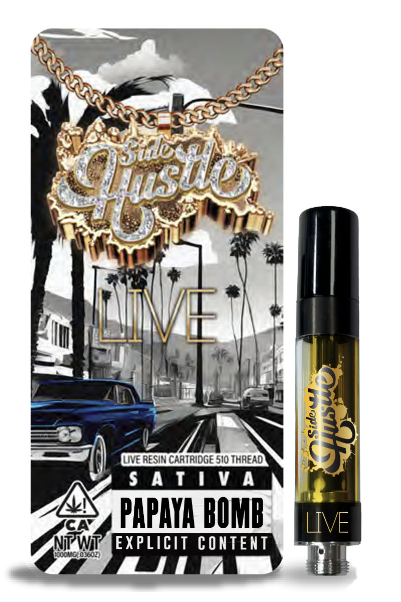 Papaya Bomb Live Resin by side hustle cart at Haven