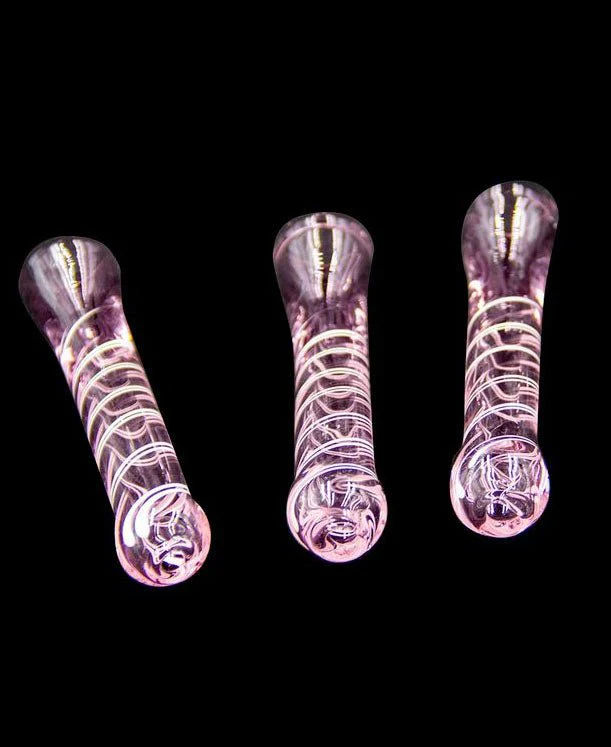 3" Pink Glass Chillum Pipe accessories at Haven