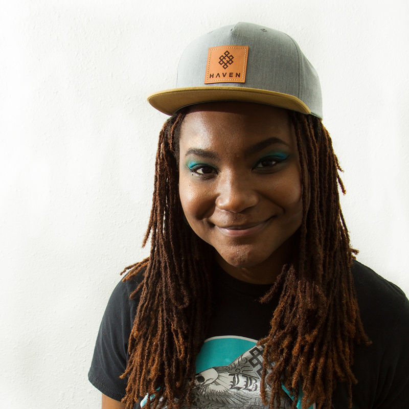 Grey & Tan Leather Logo Hat by haven merch at Haven