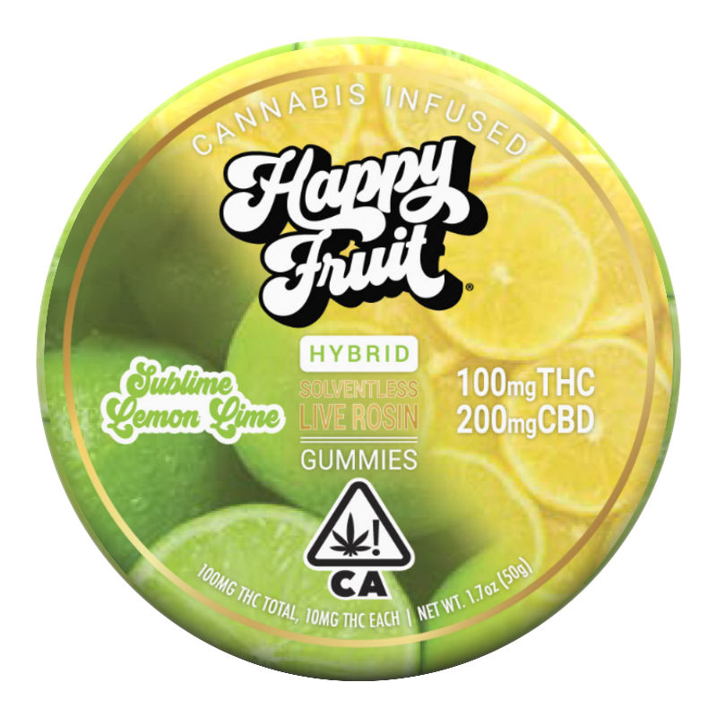 Sublime Lemon Lime Rosin THC:CBD 1:2 by happy fruit edible at Haven
