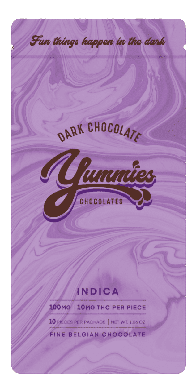 Indica Dark Chocolate Bar by yummies edible at ShowGrow