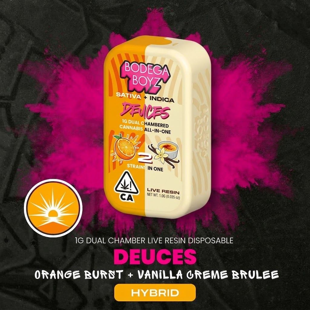 Orange Burst X Vanilla Creme Brulee by bodega boyz cart at ShowGrow Long Beach Dispensary | Cannabis, Vapes, Edibles & Pickup
