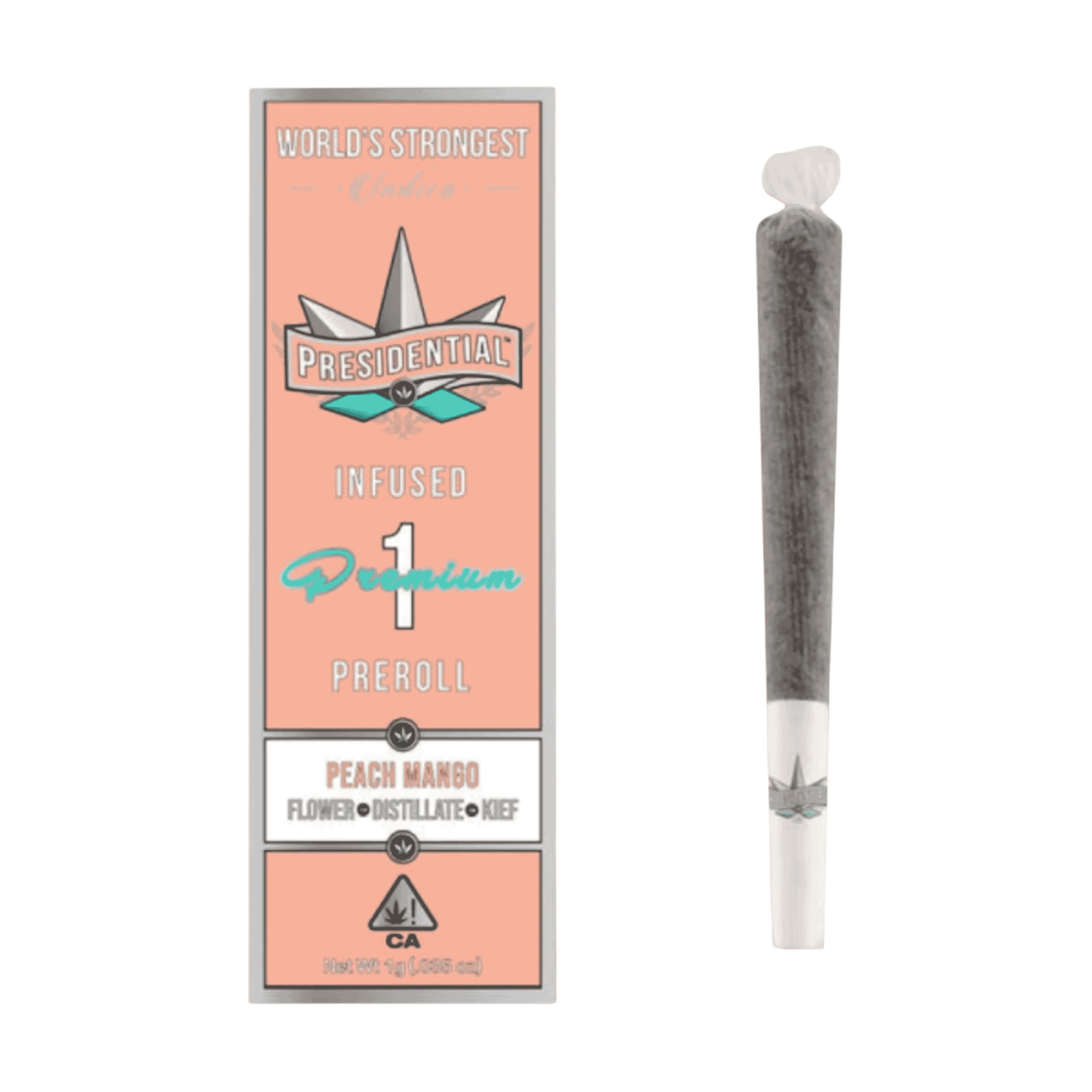 Peach Mango Moon Rock by presidential preroll at ShowGrow Long Beach Dispensary | Cannabis, Vapes, Edibles & Pickup