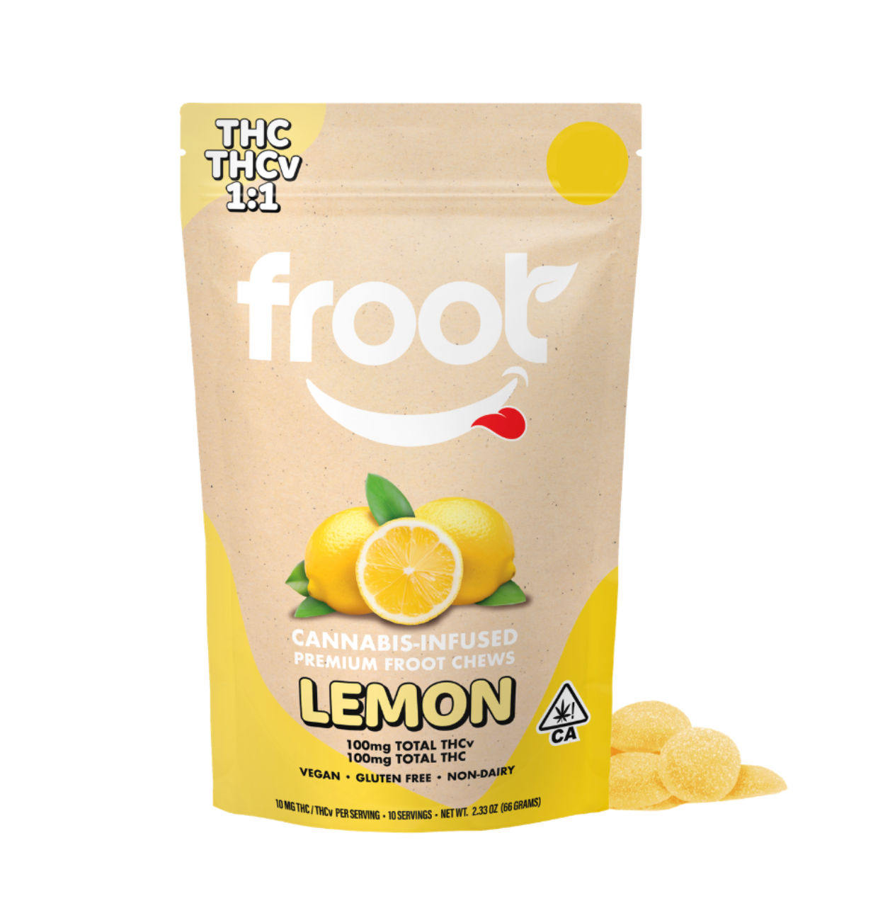 Lemon 1:1 THCv Sativa by froot edible at ShowGrow Long Beach Dispensary | Cannabis, Vapes, Edibles & Pickup