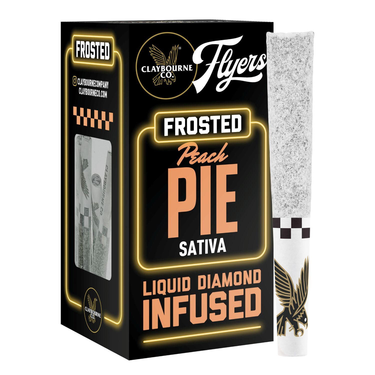 Peach Pie Frosted Flyers 5pks by claybourne co. preroll at ShowGrow Long Beach Dispensary | Cannabis, Vapes, Edibles & Pickup