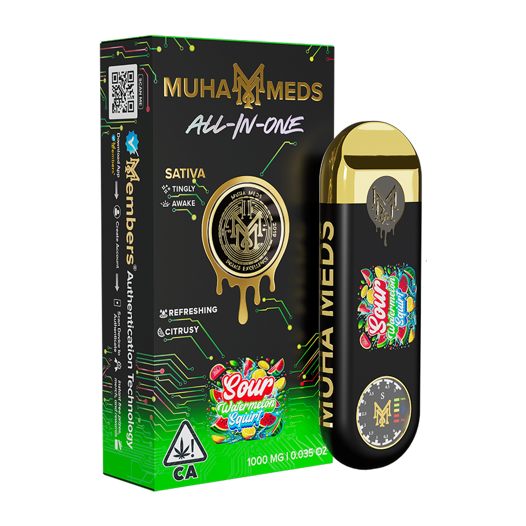 Muha Meds- Sour Watermelon Squirt by muha meds cart at ShowGrow Long Beach Dispensary | Cannabis, Vapes, Edibles & Pickup