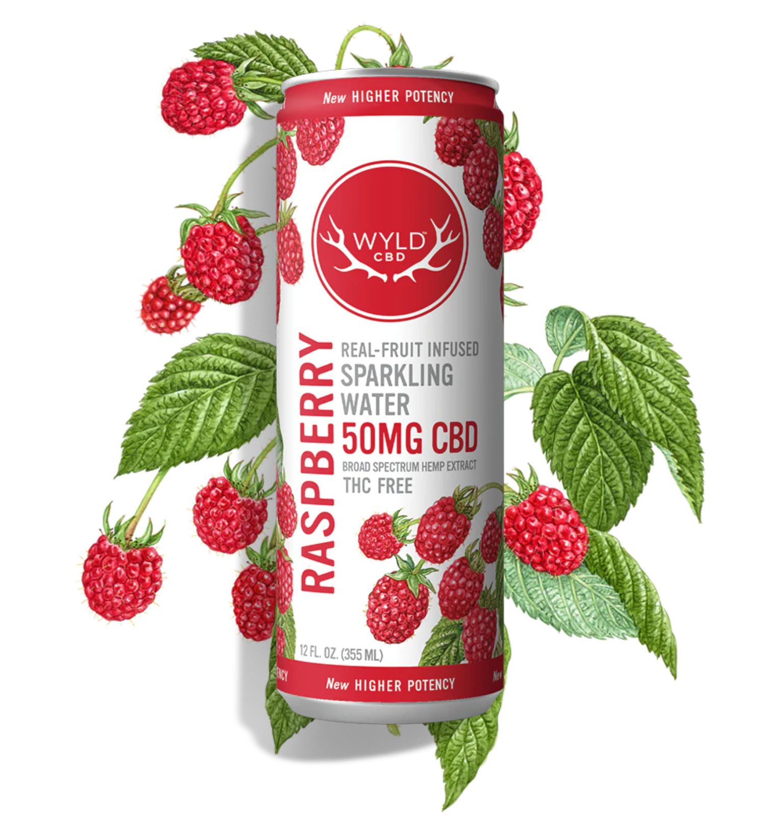 Raspberry Sparkling CBD Water by wyld cbd edible at ShowGrow