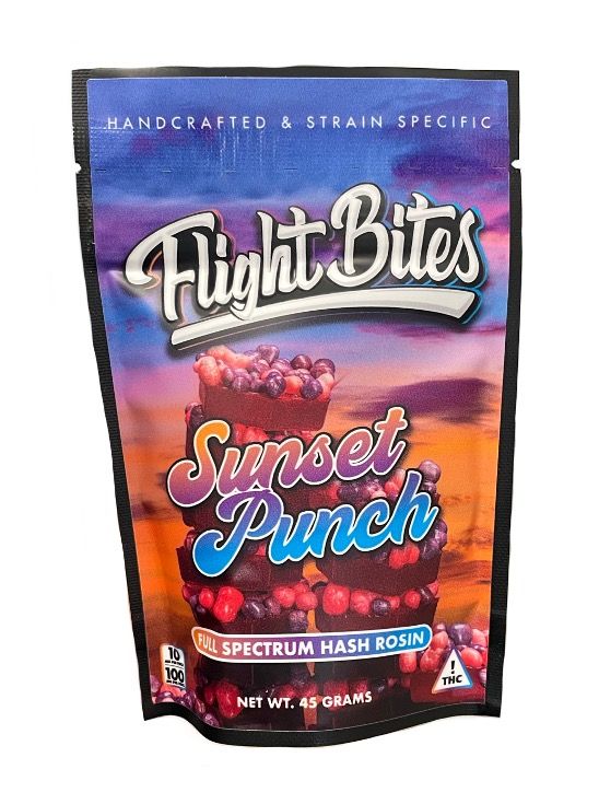 Sunset Punch Rosin Gummy Bites by flight bites edible at ShowGrow
