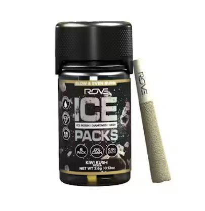 Kiwi Kush Ice Pack 6pks by rove preroll at ShowGrow Long Beach Dispensary | Cannabis, Vapes, Edibles & Pickup