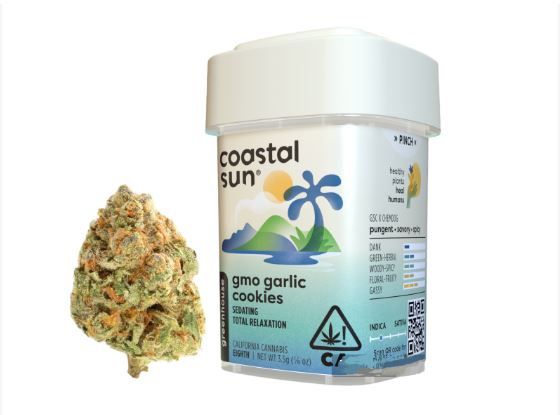GMO Garlic Cookies by coastal sun flower at ShowGrow Long Beach Dispensary | Cannabis, Vapes, Edibles & Pickup