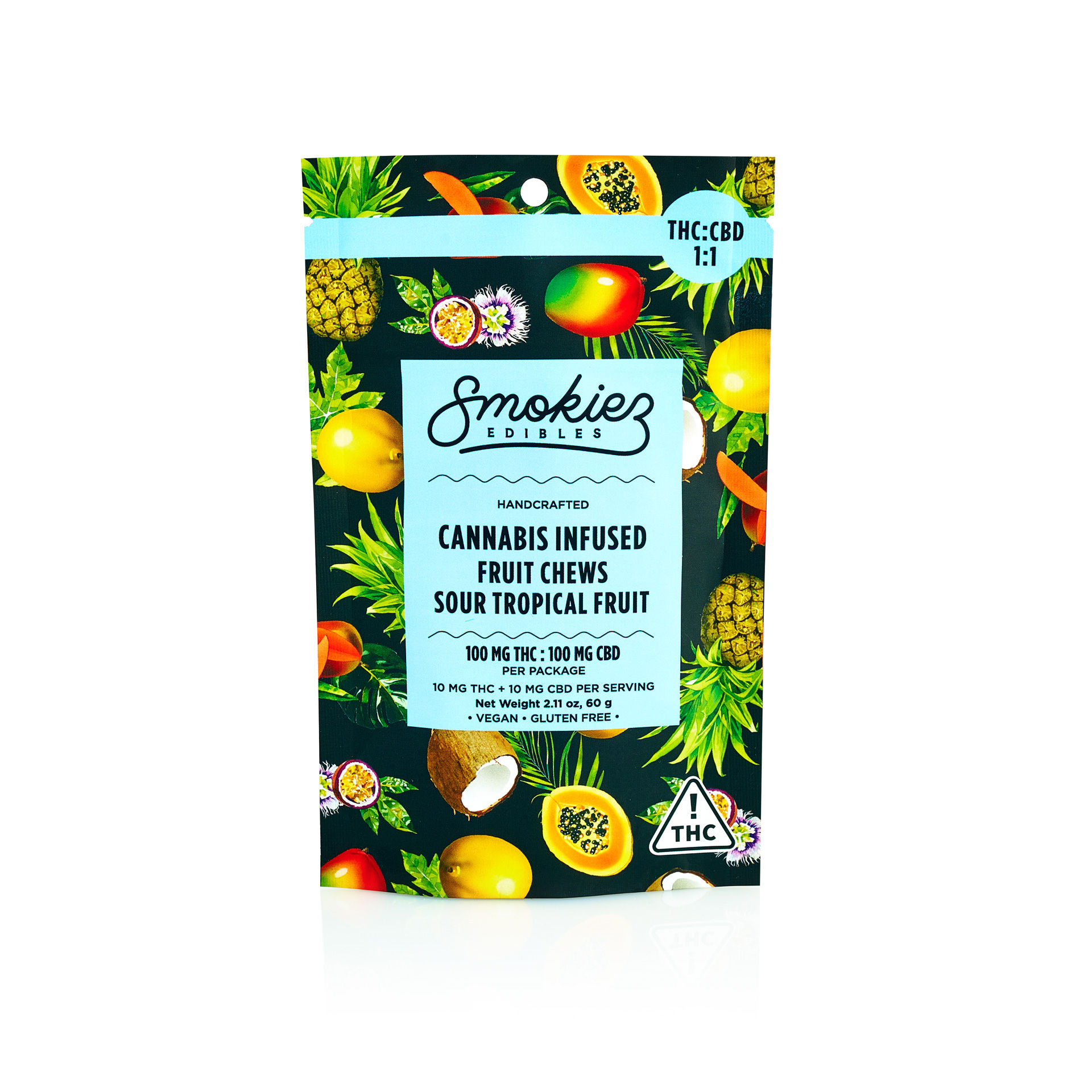 1:1 Sour Tropical Fruit CBD by smokiez edible at ShowGrow