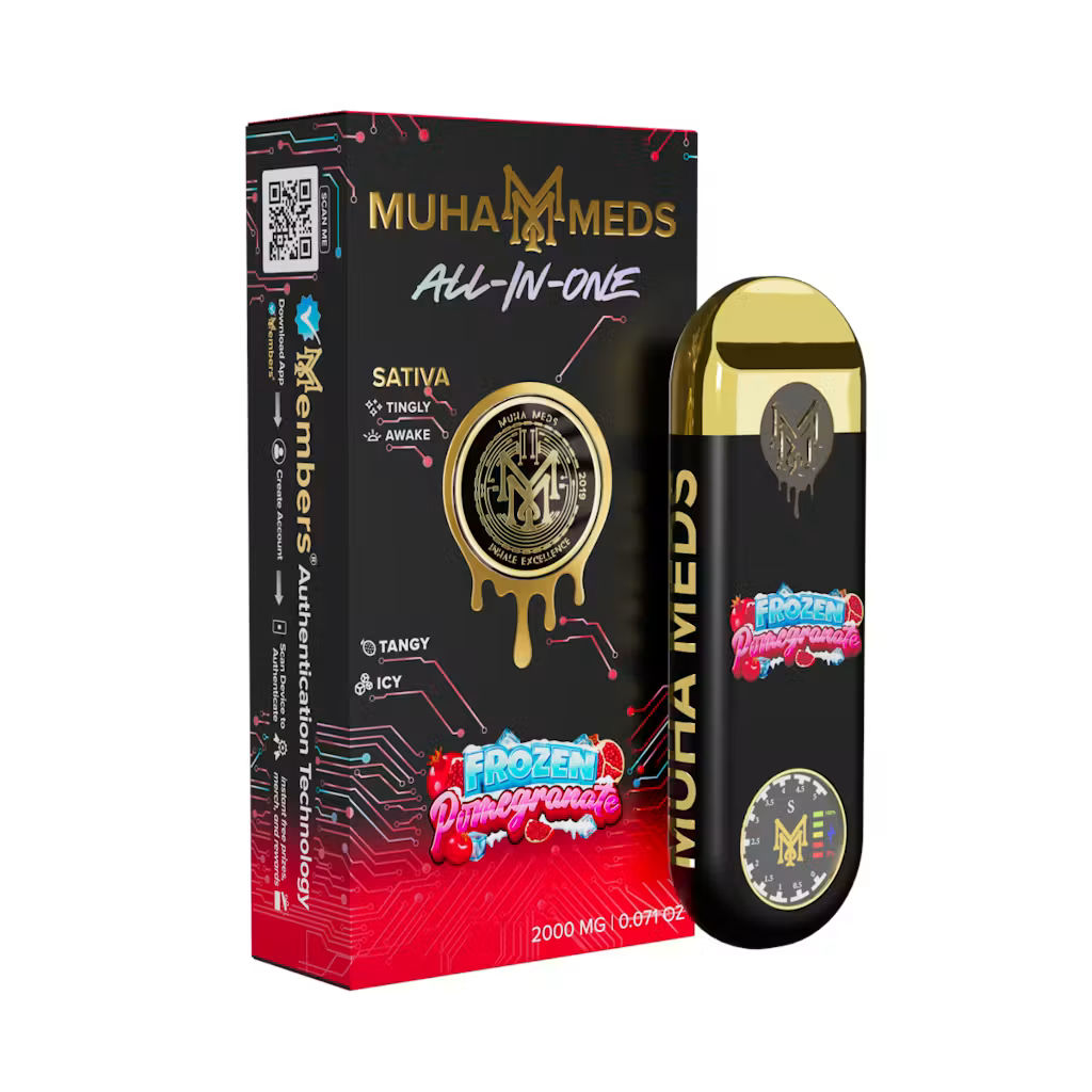 Muha Meds- Frozen Pomegrated by muha meds cart at ShowGrow Long Beach Dispensary | Cannabis, Vapes, Edibles & Pickup