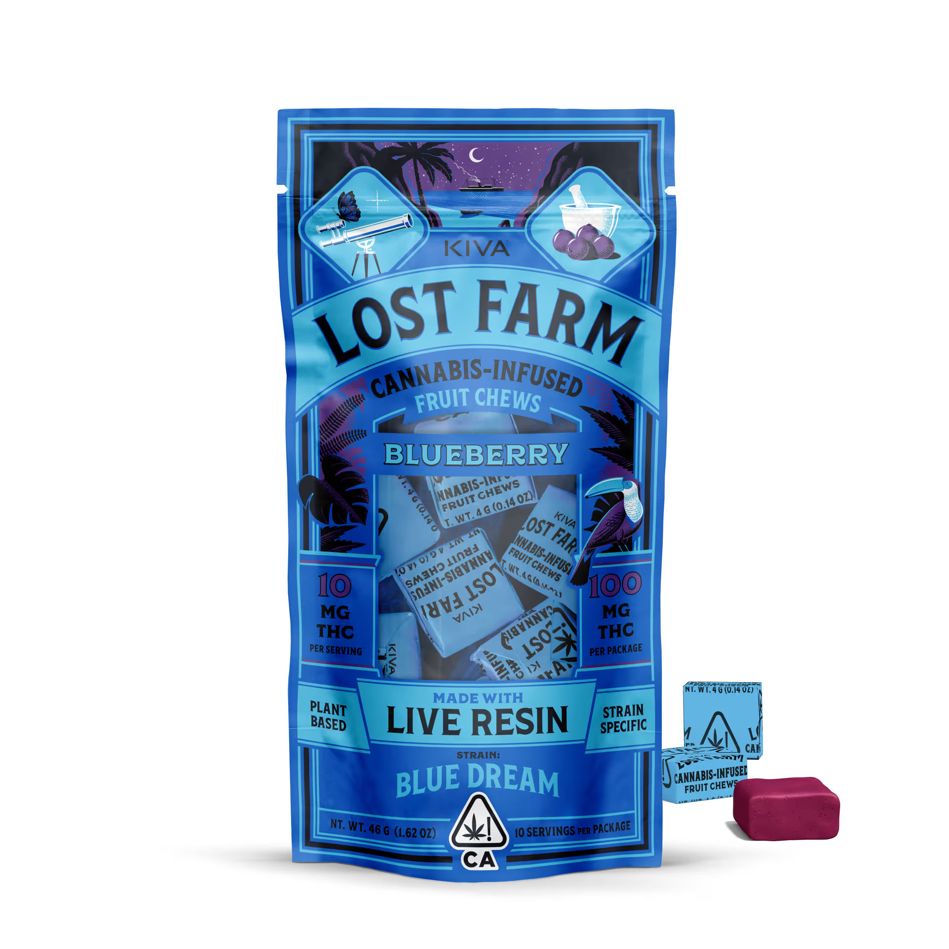 Blueberry Sativa Live Resin Chews by lost farm edible at ShowGrow Long Beach Dispensary | Cannabis, Vapes, Edibles & Pickup