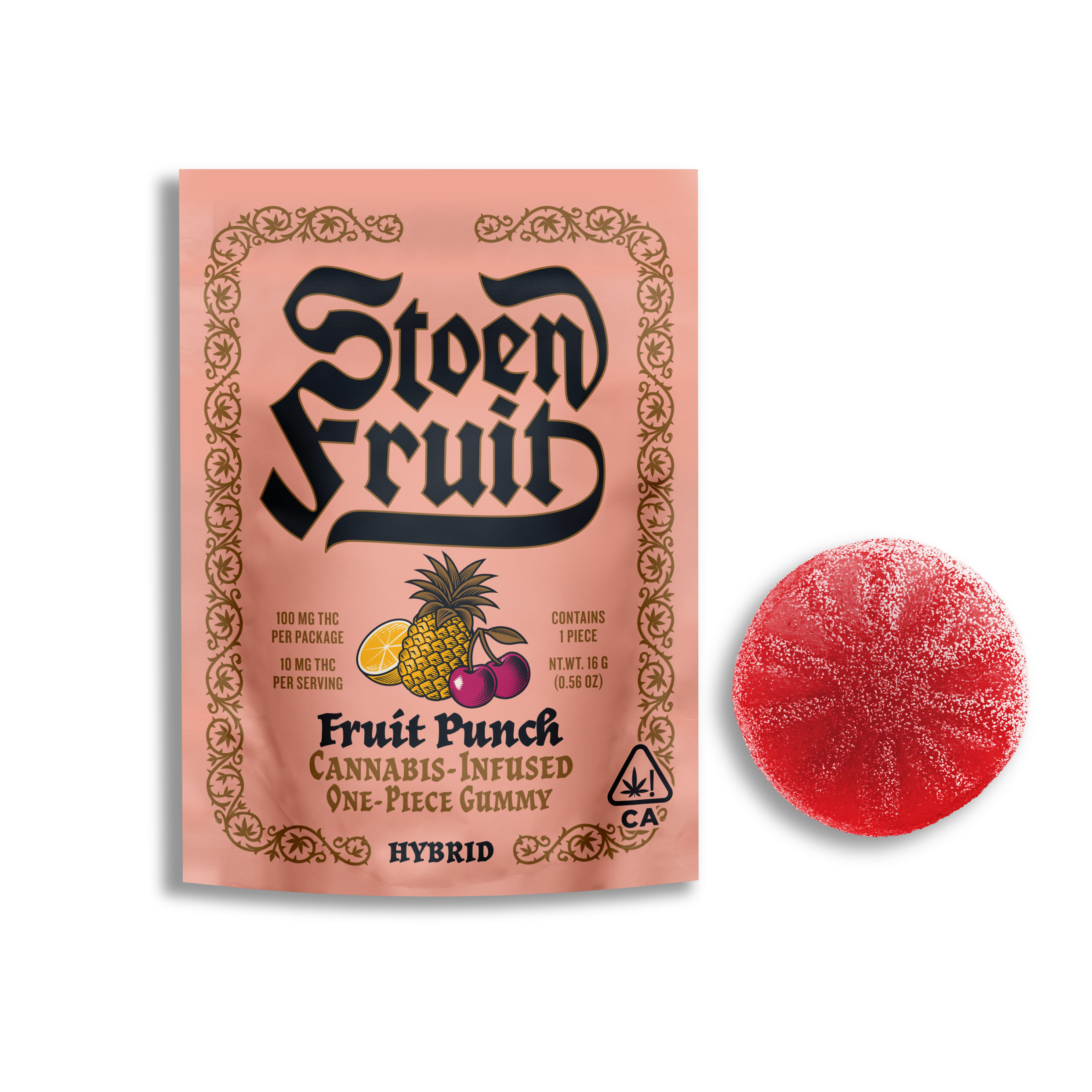 Single Fruit Punch Hybrid Gummy by stoen fruit edible at ShowGrow Long Beach Dispensary | Cannabis, Vapes, Edibles & Pickup
