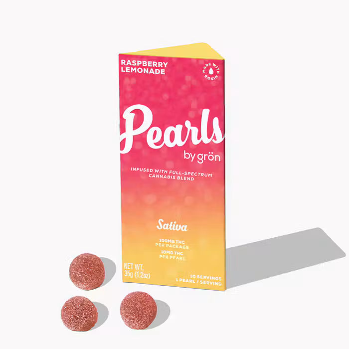 Raspberry Lemonade Sativa Gummy Pearls by grön edible at ShowGrow Long Beach Dispensary | Cannabis, Vapes, Edibles & Pickup