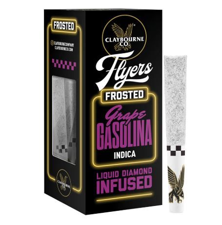 Grape Gasolina Frosted Flyers 5pks by claybourne preroll at ShowGrow Long Beach Dispensary | Cannabis, Vapes, Edibles & Pickup