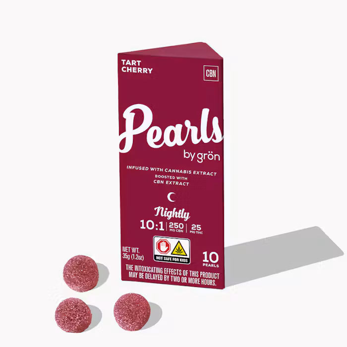Tart Cherry 10:1 CBN:THC Gummy Pearls by grön edible at ShowGrow Long Beach Dispensary | Cannabis, Vapes, Edibles & Pickup
