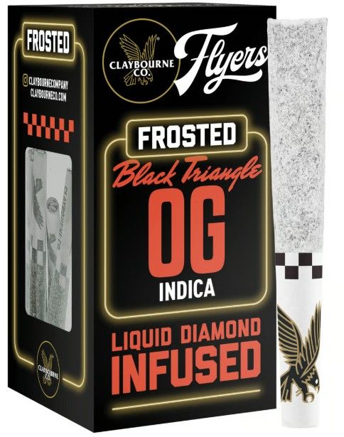 Black Triangle Frosted Flyers 5pks by claybourne co. preroll at ShowGrow Long Beach Dispensary | Cannabis, Vapes, Edibles & Pickup