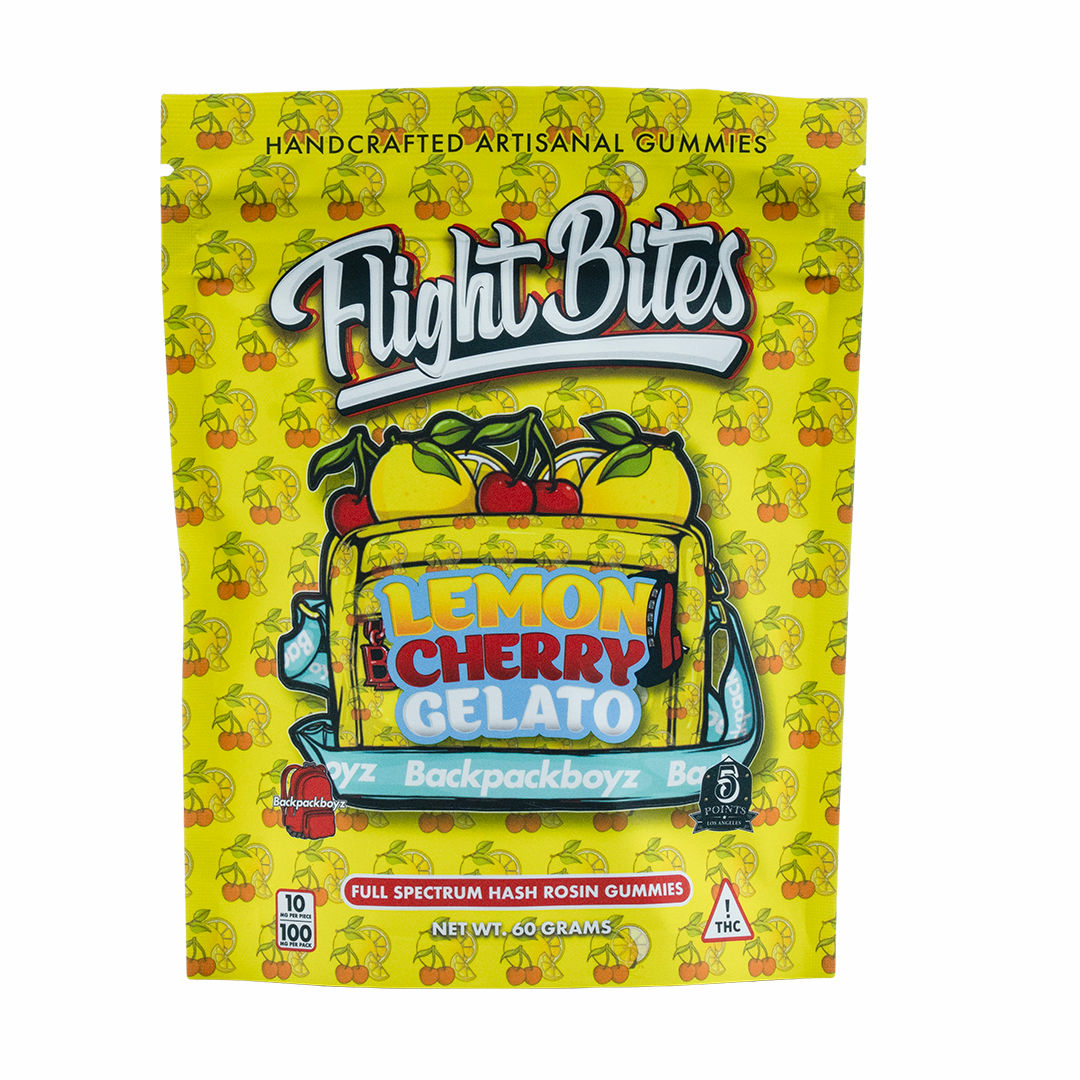 Lemon Cherry Gelato Rosin Gummy Bites by flight bites edible at ShowGrow