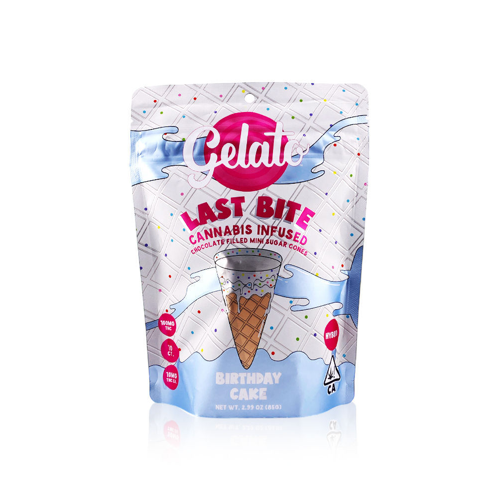 Birthday Cake Last Bite Cones by gelato edible at ShowGrow Long Beach Dispensary | Cannabis, Vapes, Edibles & Pickup