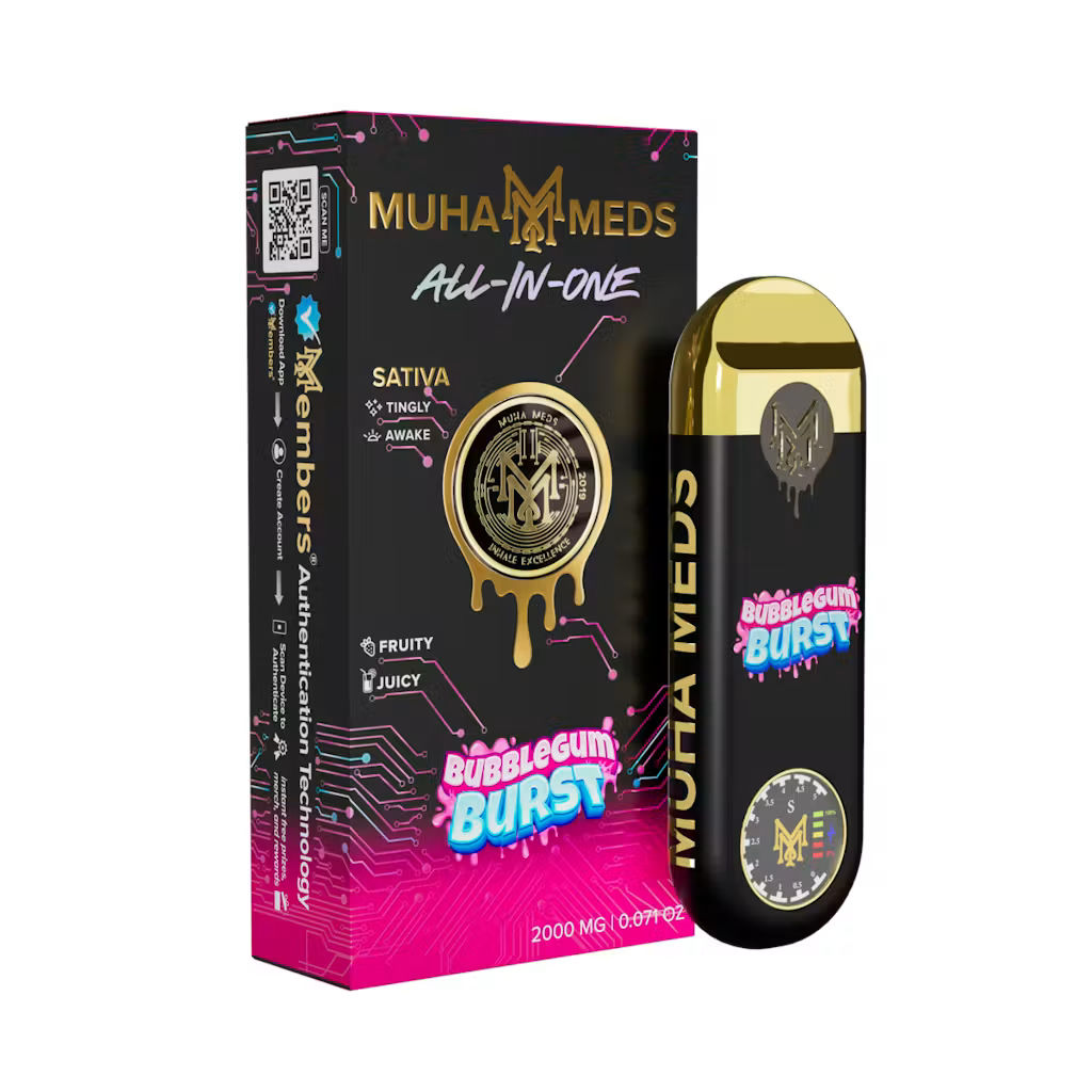 Bubblegum Burst by muha meds cart at ShowGrow Long Beach Dispensary | Cannabis, Vapes, Edibles & Pickup