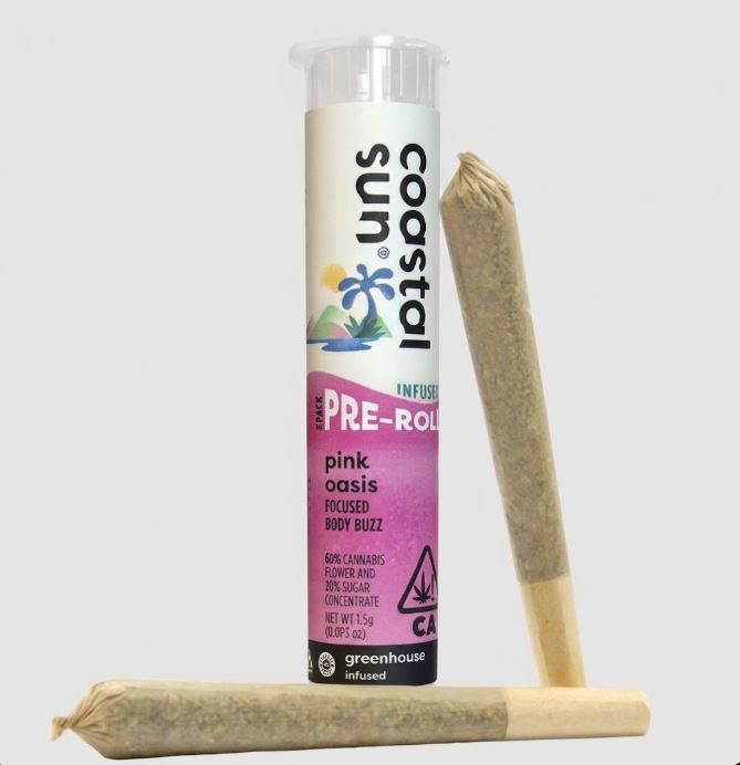 Pink Oasis 2pks by coastal sun preroll at ShowGrow Long Beach Dispensary | Cannabis, Vapes, Edibles & Pickup