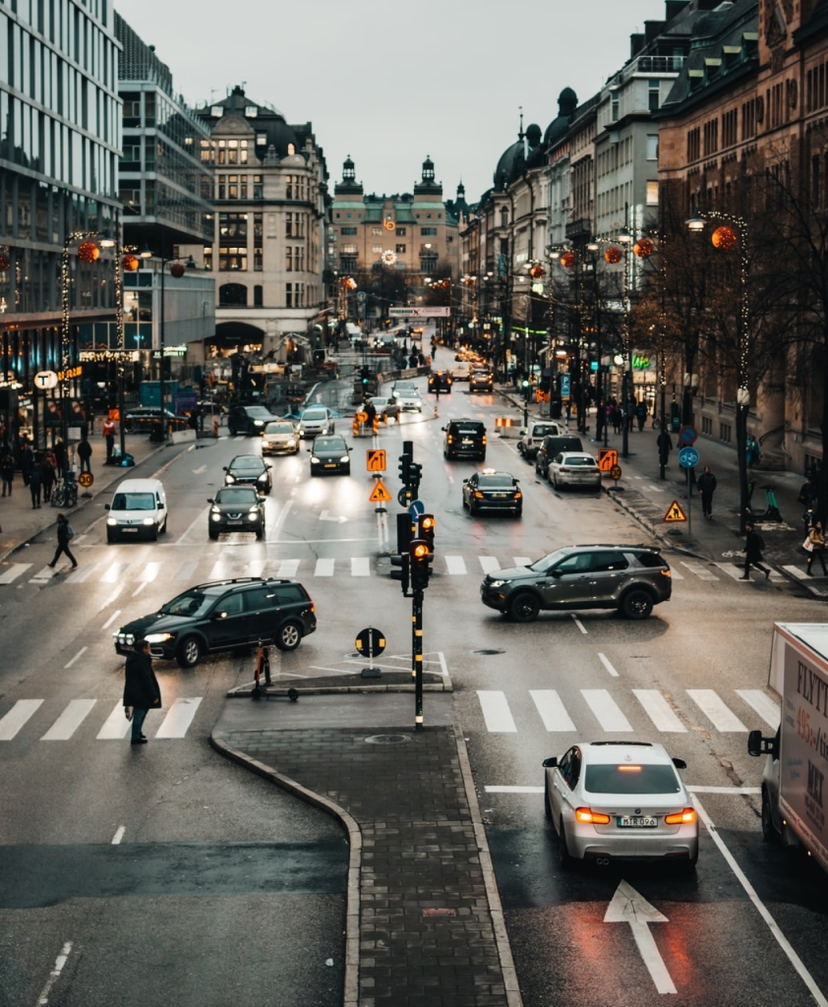 Bild på trafik i Stockholm