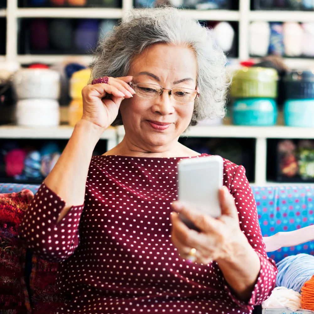 Person using the Don't Forget Me app for care planning