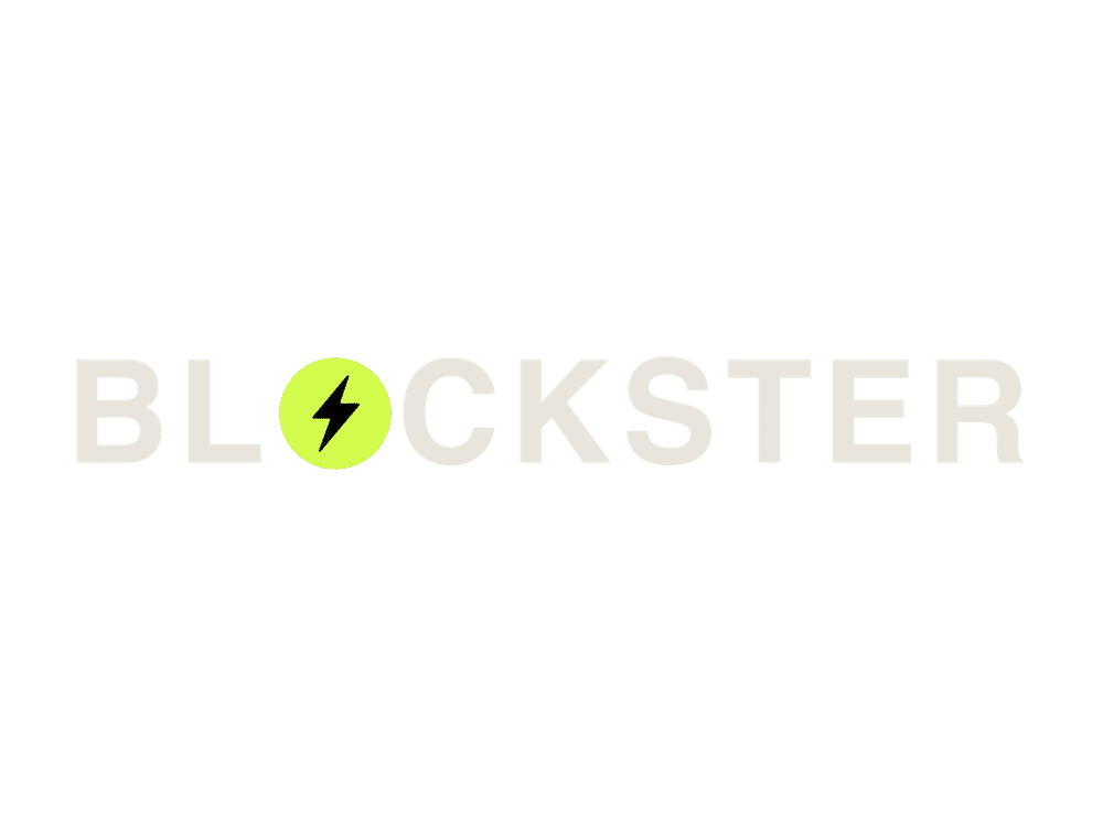 Blockster wordmark · dark surfaces