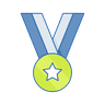 Champion medal with star