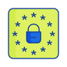 Illustration of a security lock surrounded by EU stars