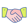 Handshake icon as a sign of partnership and collaboration.